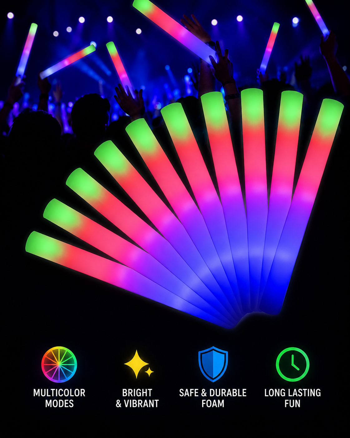 Rompecoco luminoso LED en uso durante una fiesta